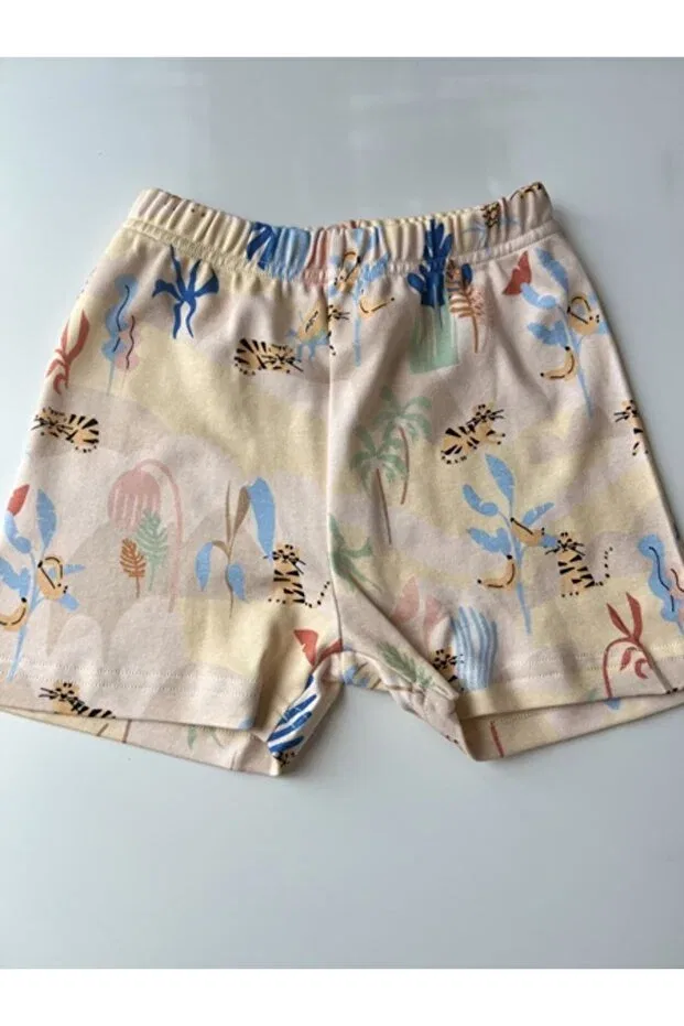 Детские шорты для девочек с принтом Summer Safari Pattern Key Kids, Cream