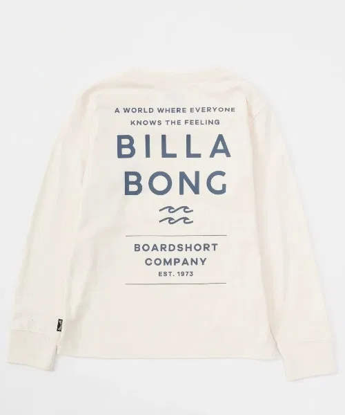 Детская футболка с длинным рукавомс принтом DECAF BILLABONG, Off White
