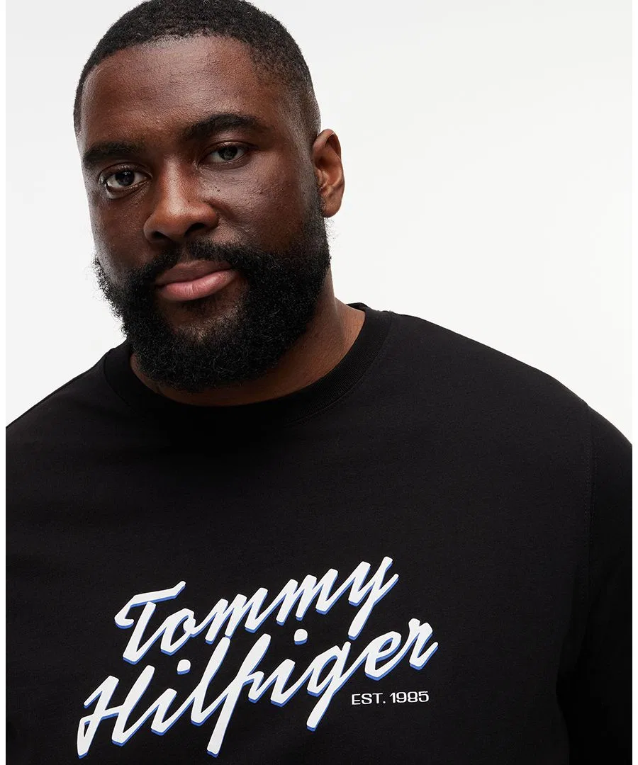 Футболка с графическим принтом и круглым вырезом Tommy Hilfiger, Black — фото 3