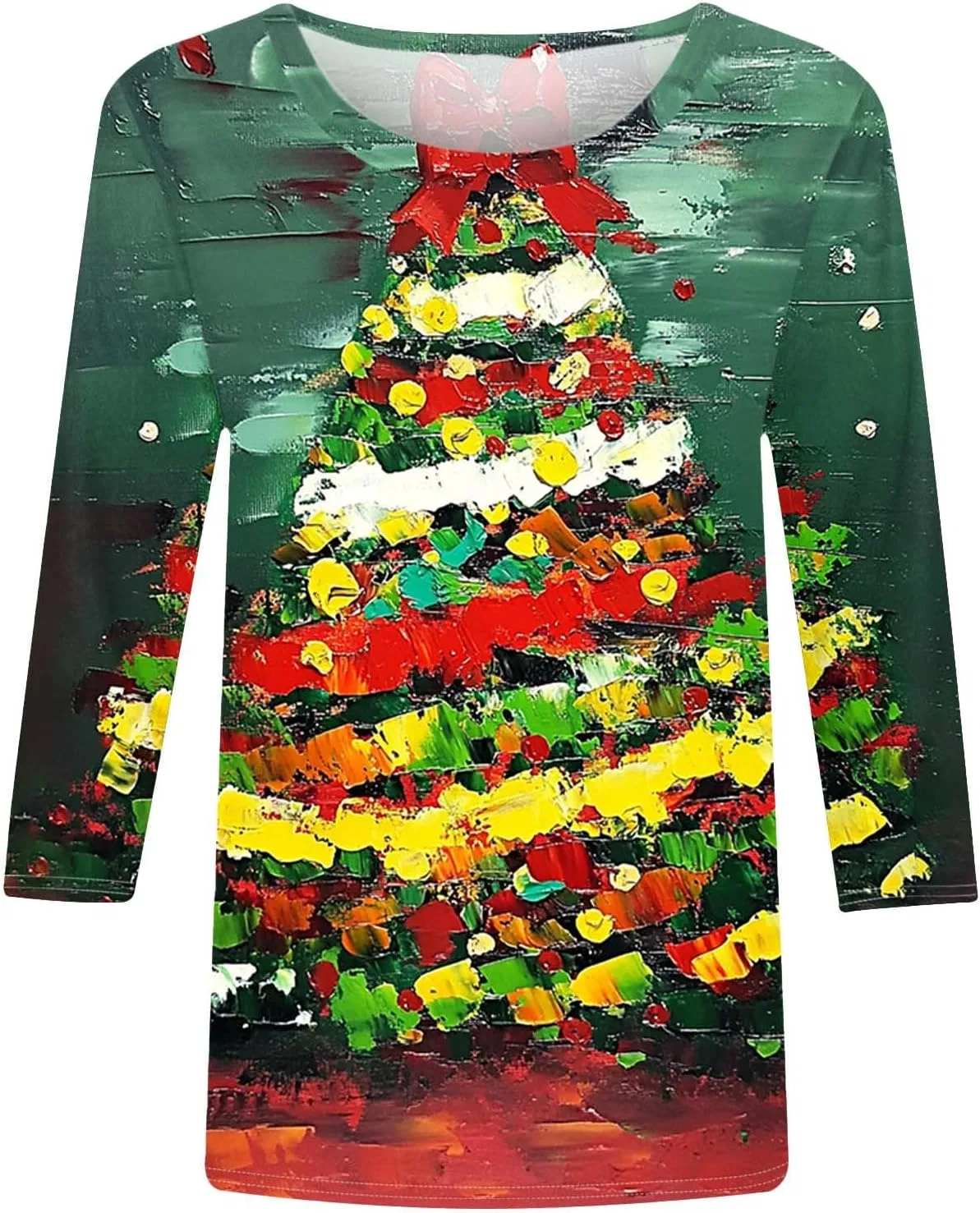 Женская футболка с рождественским принтом Christmas Tree, Multicolor — фото 4