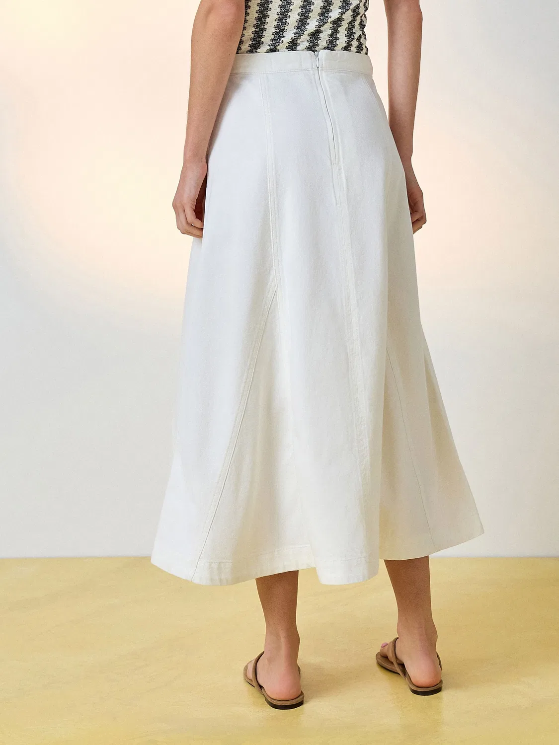 Юбка джинсовая макси, White Denim Maxi Skirt Next, белый — фото 3