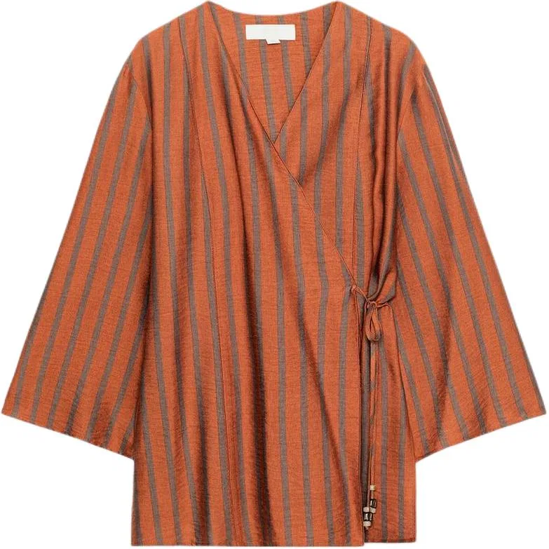 Женская рубашка с V-образным вырезом Dark Orange ZARA, Dark Orange