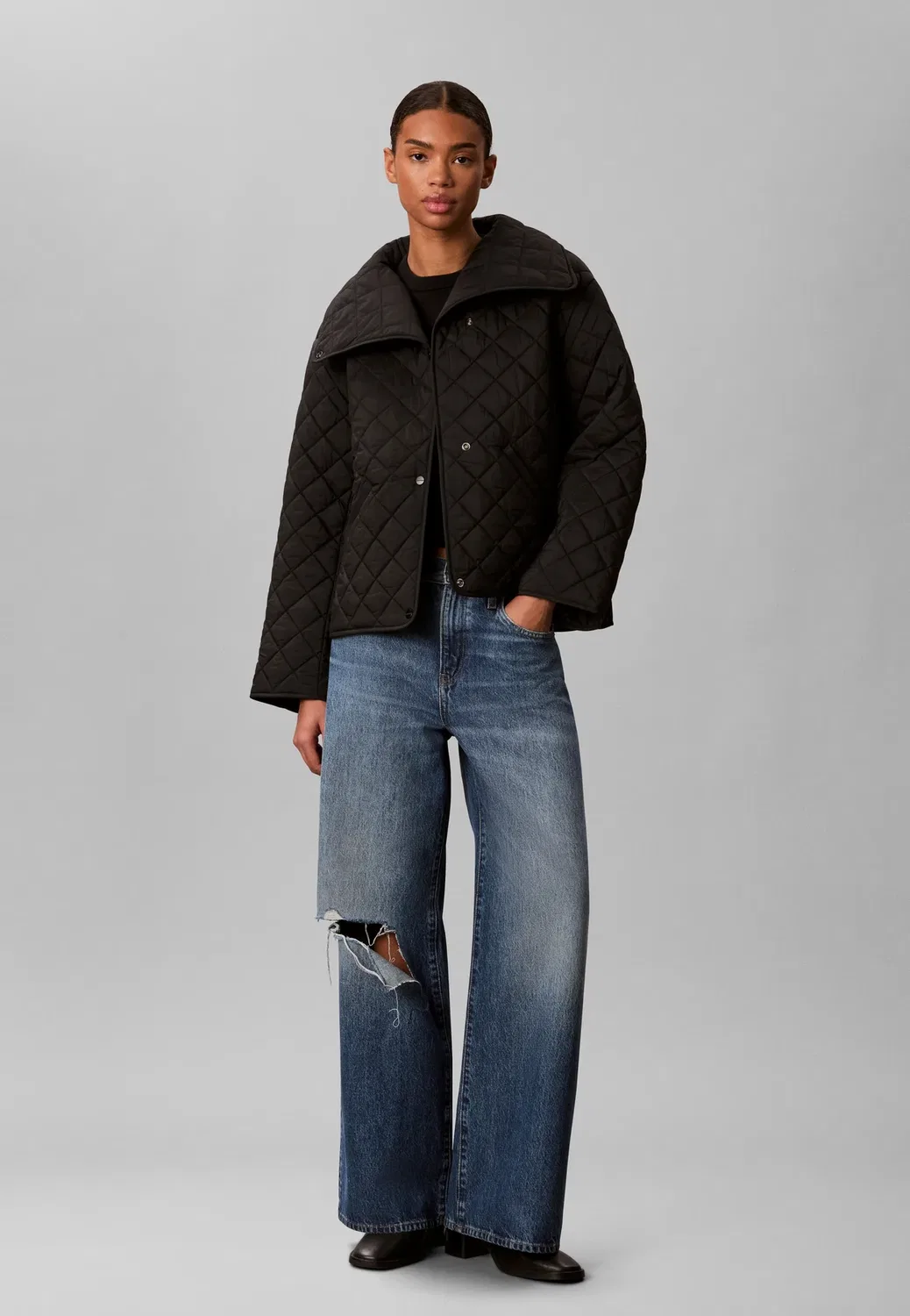 Стеганая куртка-подкладка - легкая куртка Calvin Klein, Black — фото 2
