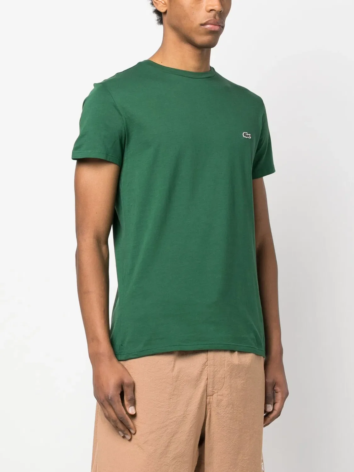Lacoste Футболка хлопковая зеленая — фото 4