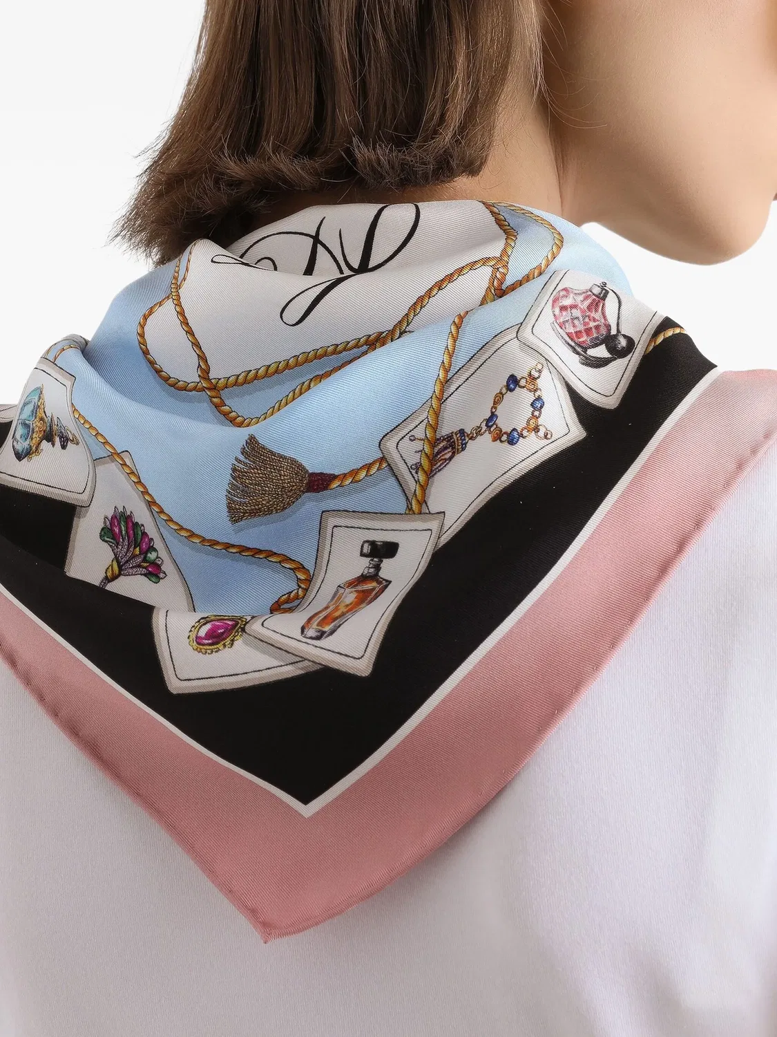 Футболка с платковым воротником белая Dolce & Gabbana, белый — фото 4