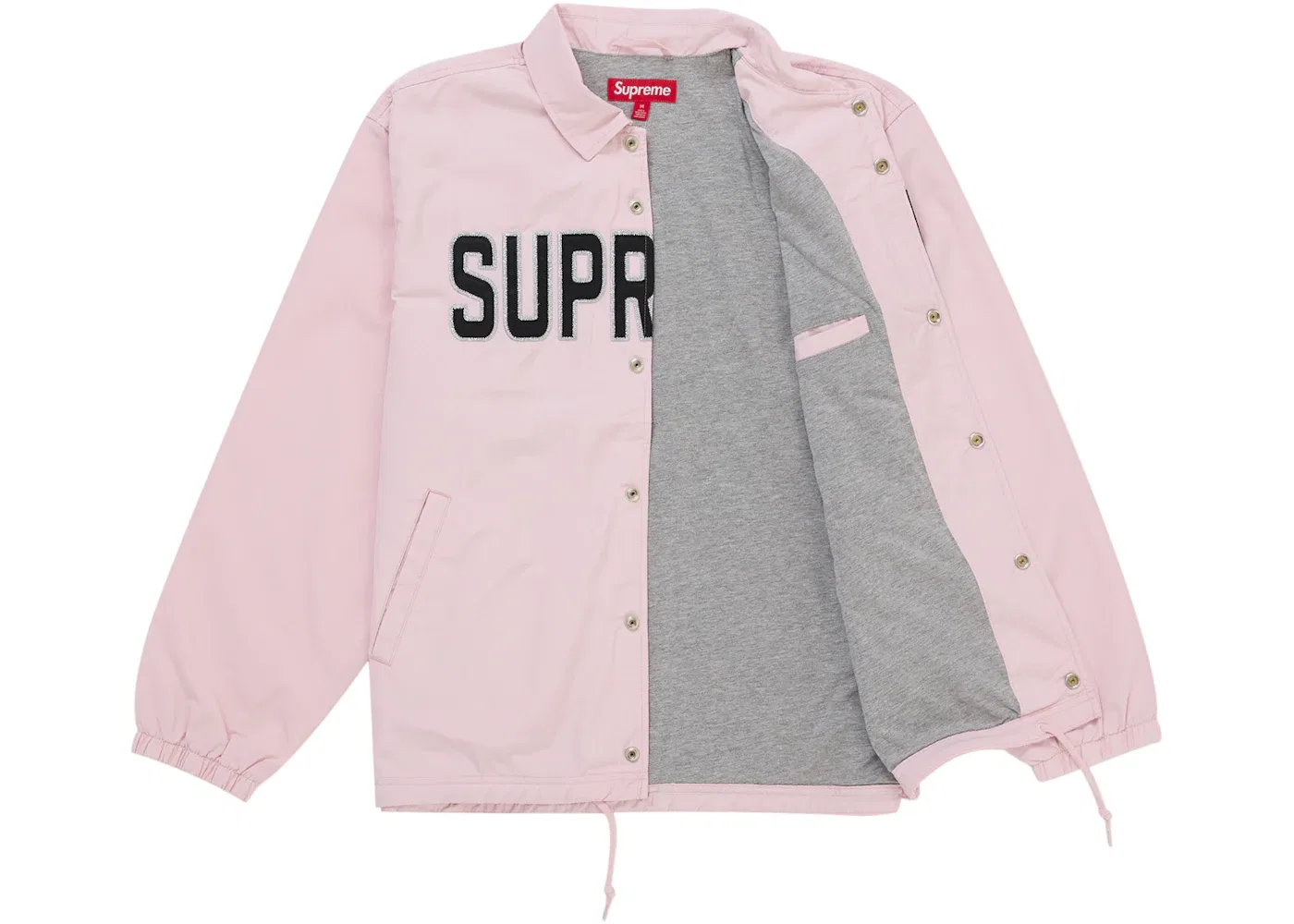 Мужская куртка-тренч с принтом Supreme Spellout Coaches Jacket, Pink — фото 2