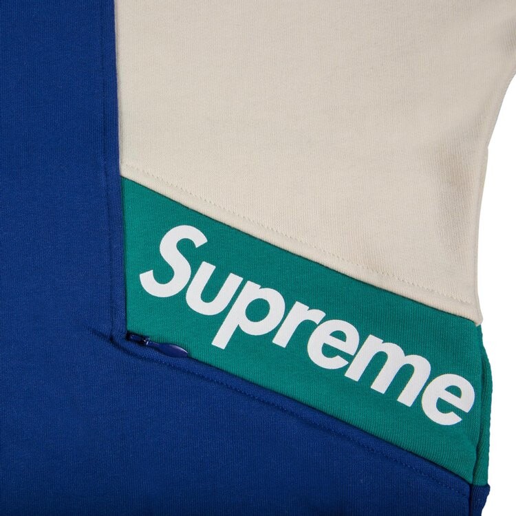 Толстовка Supreme Color Blocked Zip Up Hooded Sweatshirt 'Royal', синий — фото 3