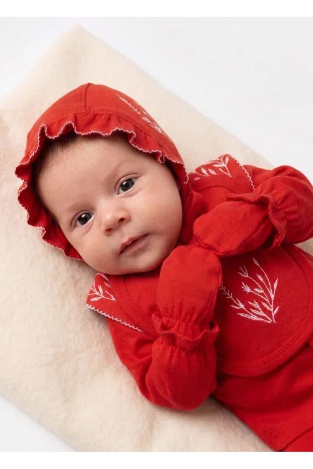 Детский комплект боди с вышивкой Ariana Cherub Baby, Red — фото 4