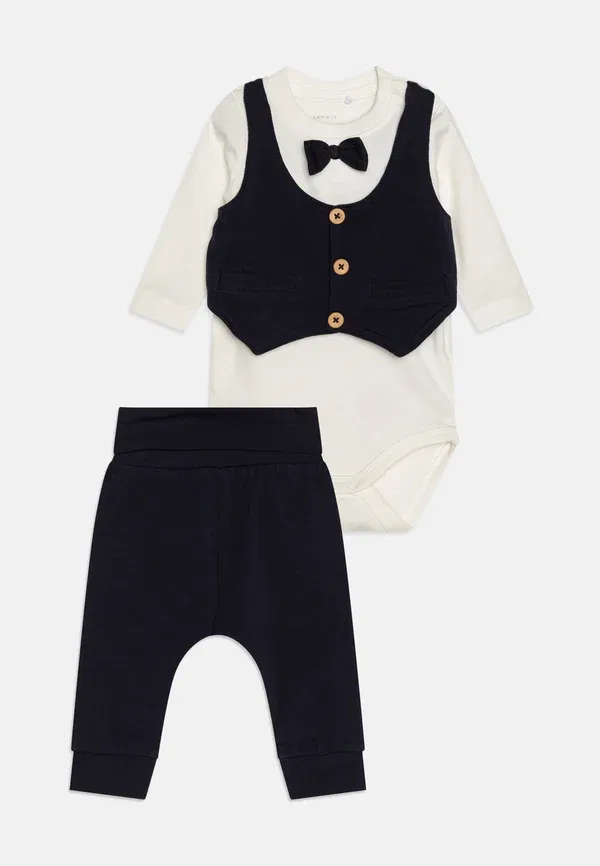 Комплект боди и брюки с принтом Set romper - leggings - trousers Name It, Dark Sapphire, темный сапфир