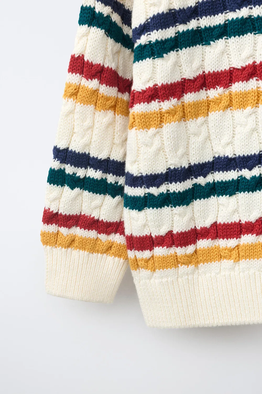 Джемпер CABLE-KNIT STRIPED ZARA, Multicoloured — фото 4