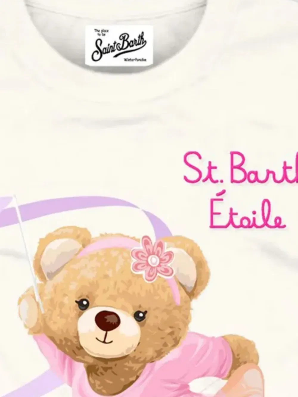 Футболка с принтом Mc2 Saint Barth Kids, цвет Cream White — фото 3