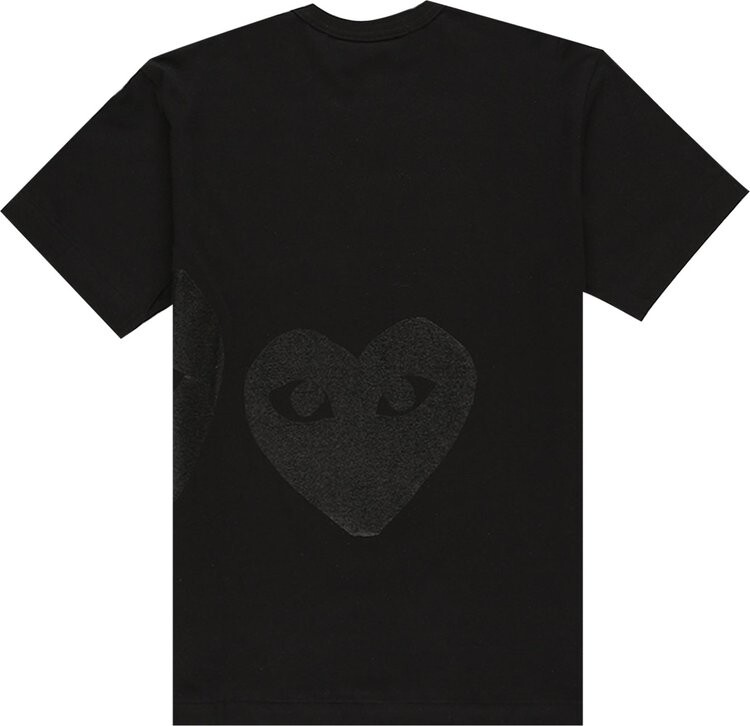 Футболка Comme des Garçons Short-Sleeve Play T-Shirt With Upside Black Heart And Half Heart 'Black', черный — фото 3