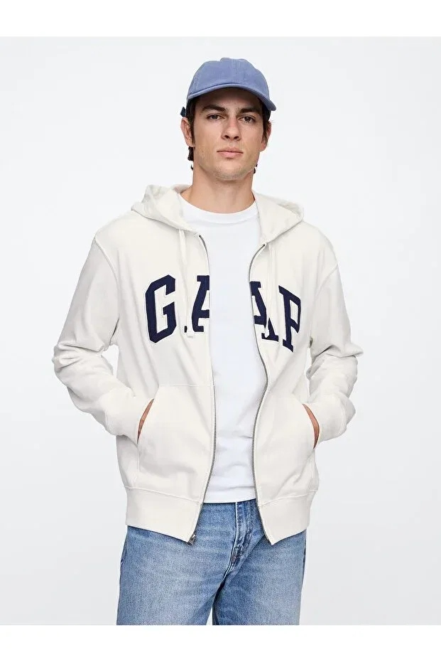 Мужские свитшот с длинным рукавом Gap, White-006