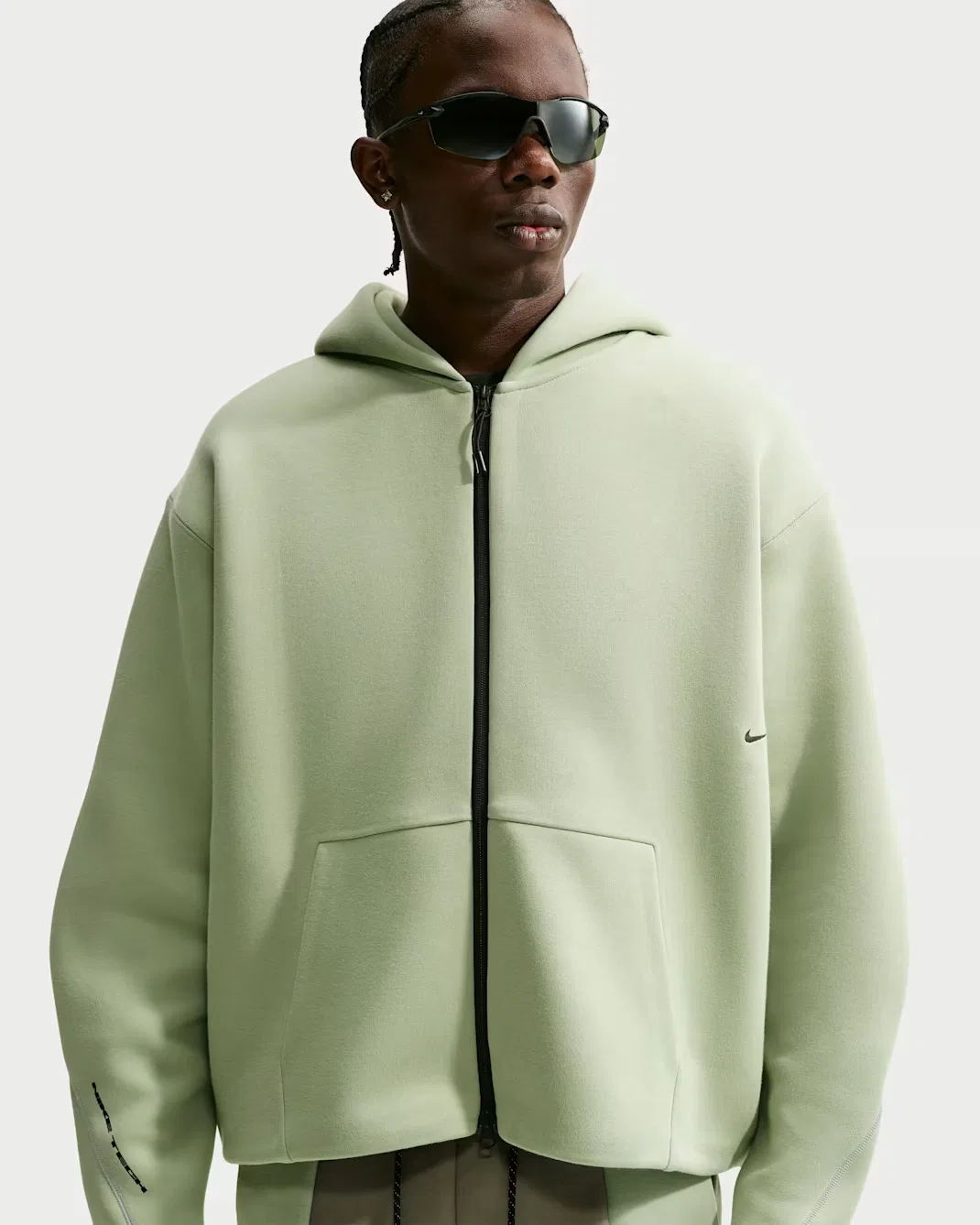 Мужская флисовая толстовка на молнии Nike Tech, Jade Horizon/Black