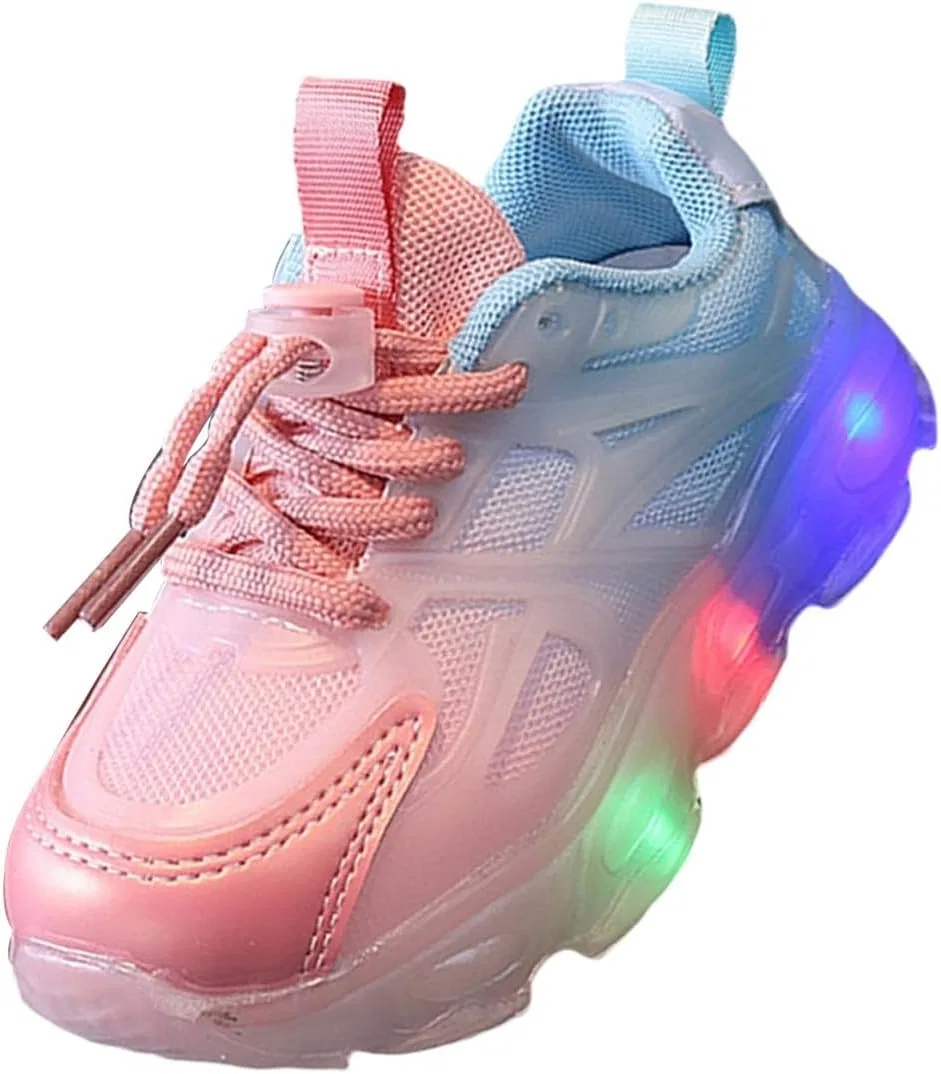 Детские кроссовки для мальчиков с подсветкой, Pink