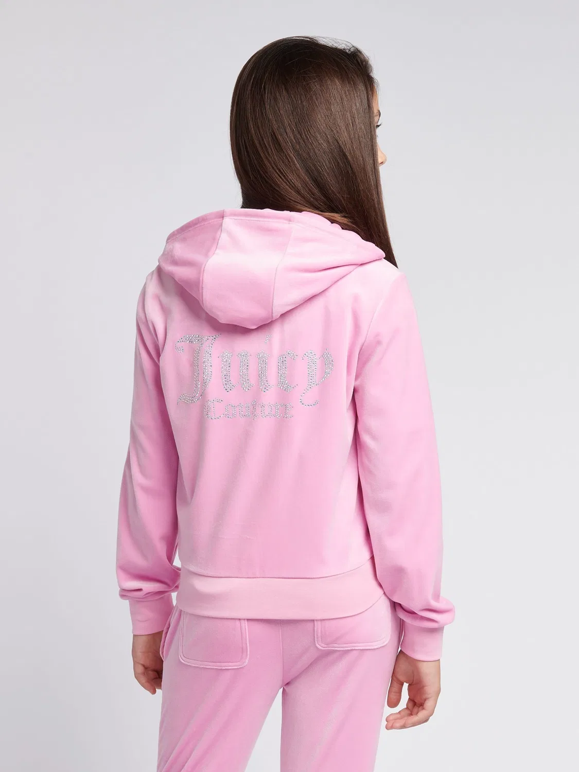 Толстовка на молнии с диамантами Juicy Couture, розовый/ржавый