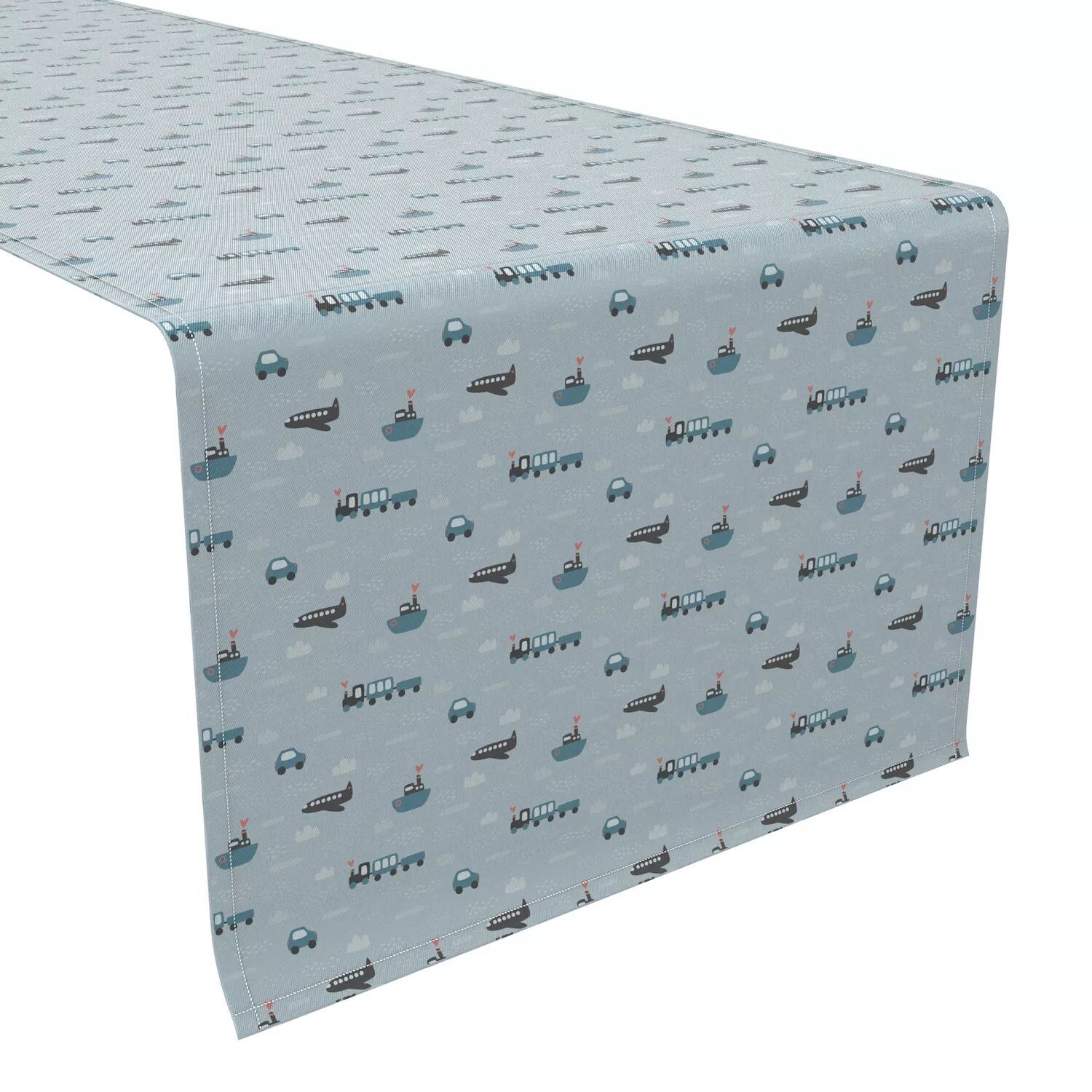 

Дорожка для стола, 100 % хлопок, 16x90 дюймов, синие транспортные средства