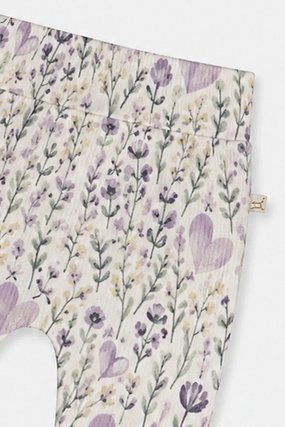 Детские штаны с принтом Organic Cotton Evolutive Pants Deux par Deux, Beige With Heart Print — фото 3