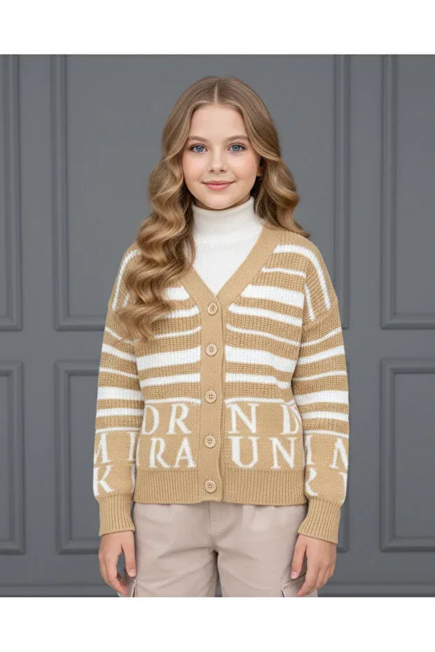 Детский кардиган для девочек с принтом Minimoda Kids, Mink