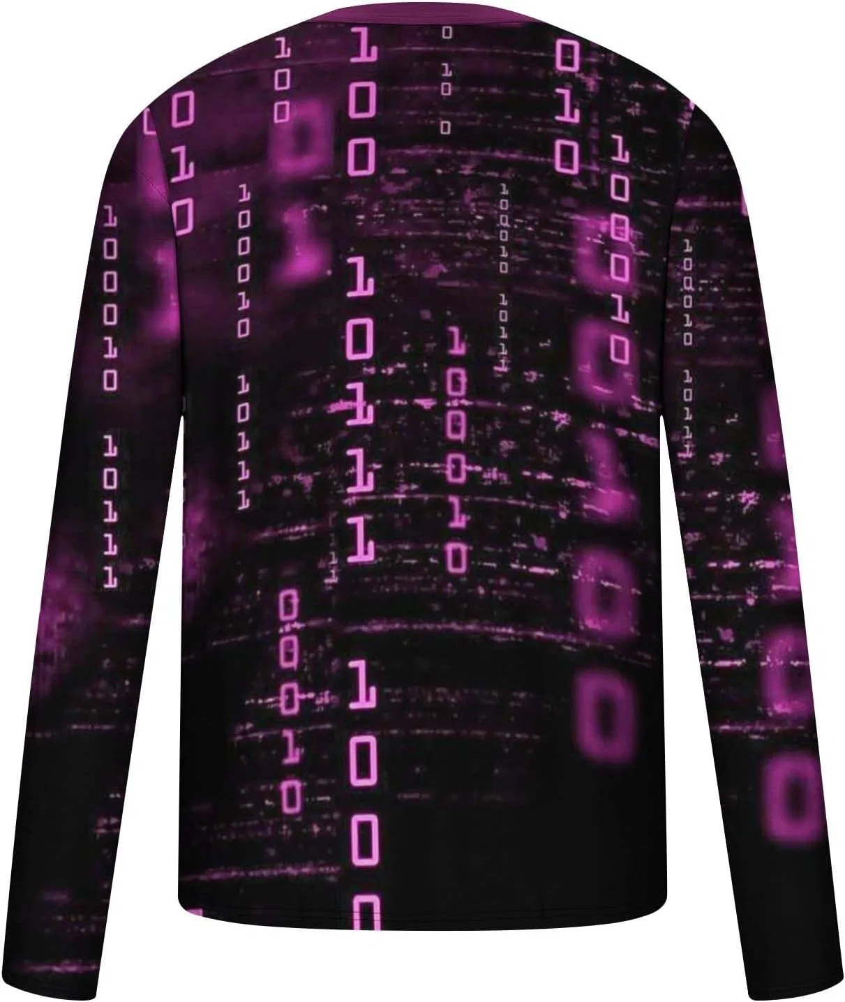 Мужская футболка с 3D принтом Long Sleeve T-Shirt, Hot Pink — фото 3