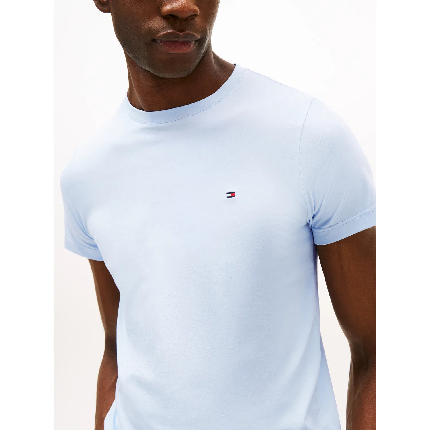 Мужская облегающая футболка с круглым вырезом Tommy Hilfiger, Breezy Blue — фото 2