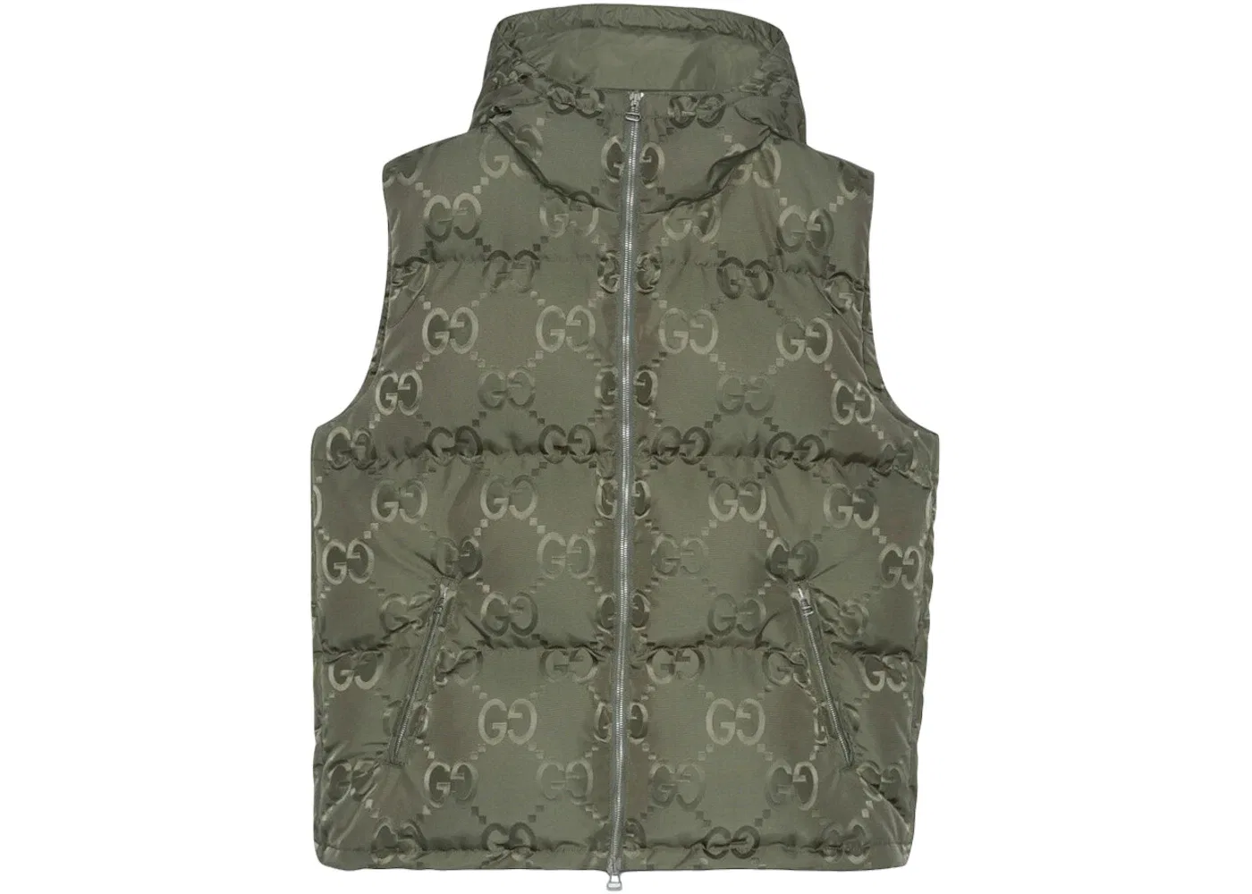 Мужской жилет утепленный Jumbo GG Canvas Down Gucci, Green