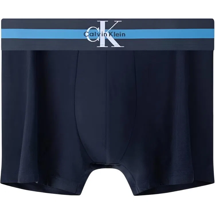 Мужские трусы-боксеры с принтом Calvin Klein, Black/Lake Blue/Light Mist Gray — фото 3