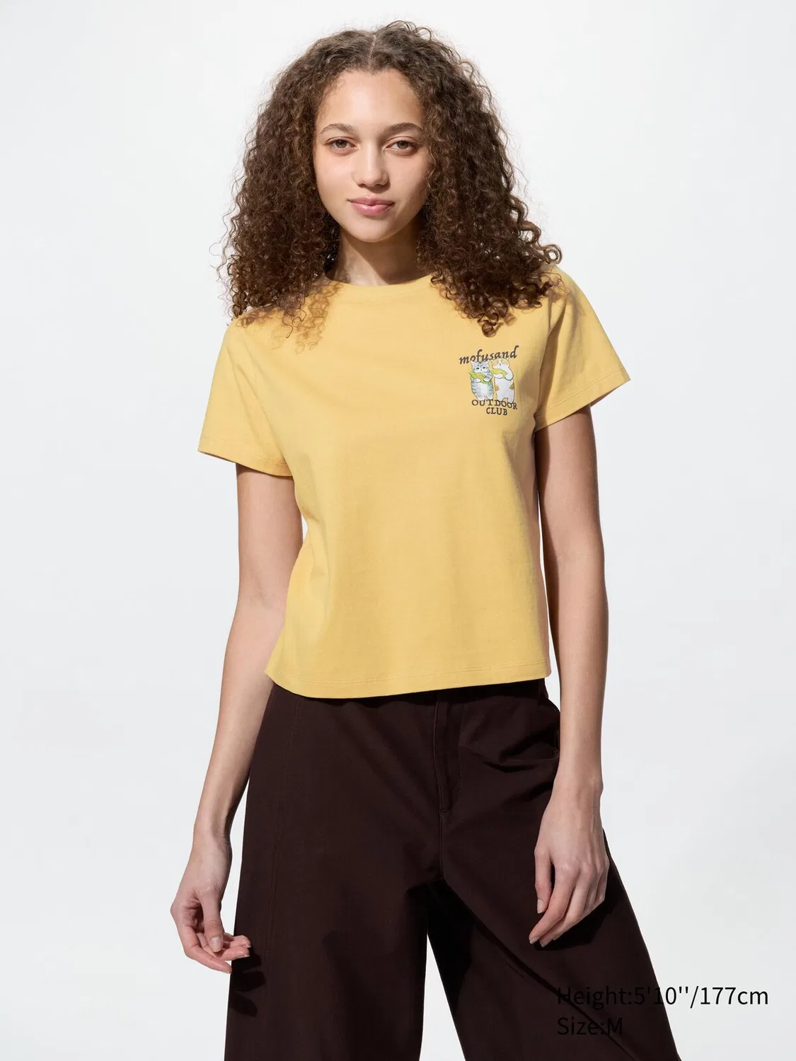 Футболка с коротким рукавом Uniqlo, с графическим принтом, желтый — фото 2