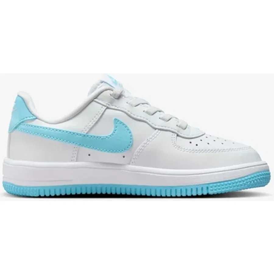 Кроссовки повседневные с липучками Air Force 1 Ps Nike, Белый Светло-Голубой