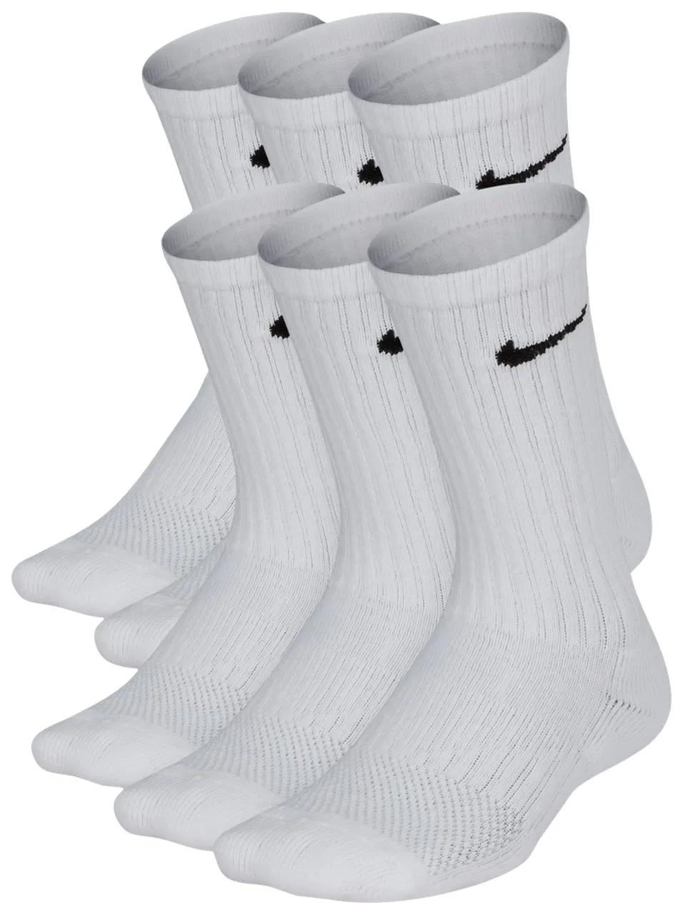 Носки для мальчиков 6 Pack Cushioned Crew Nike, белый/черный