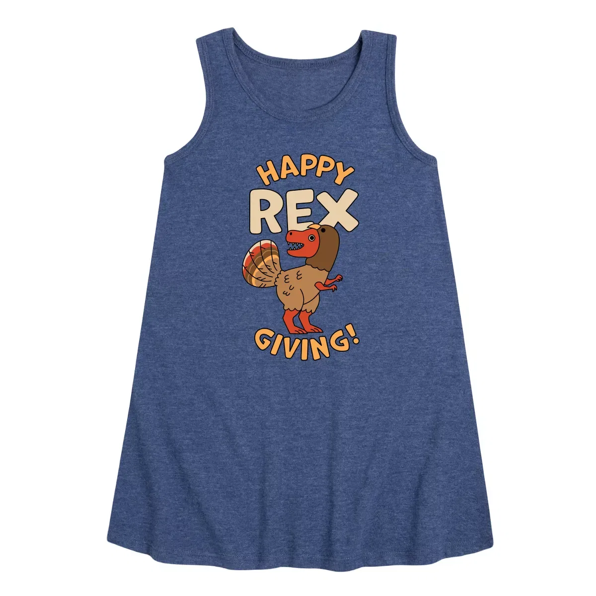 Детское платье-трапеция без рукавов Happy Rex Giving Instant Message, Heather Navy