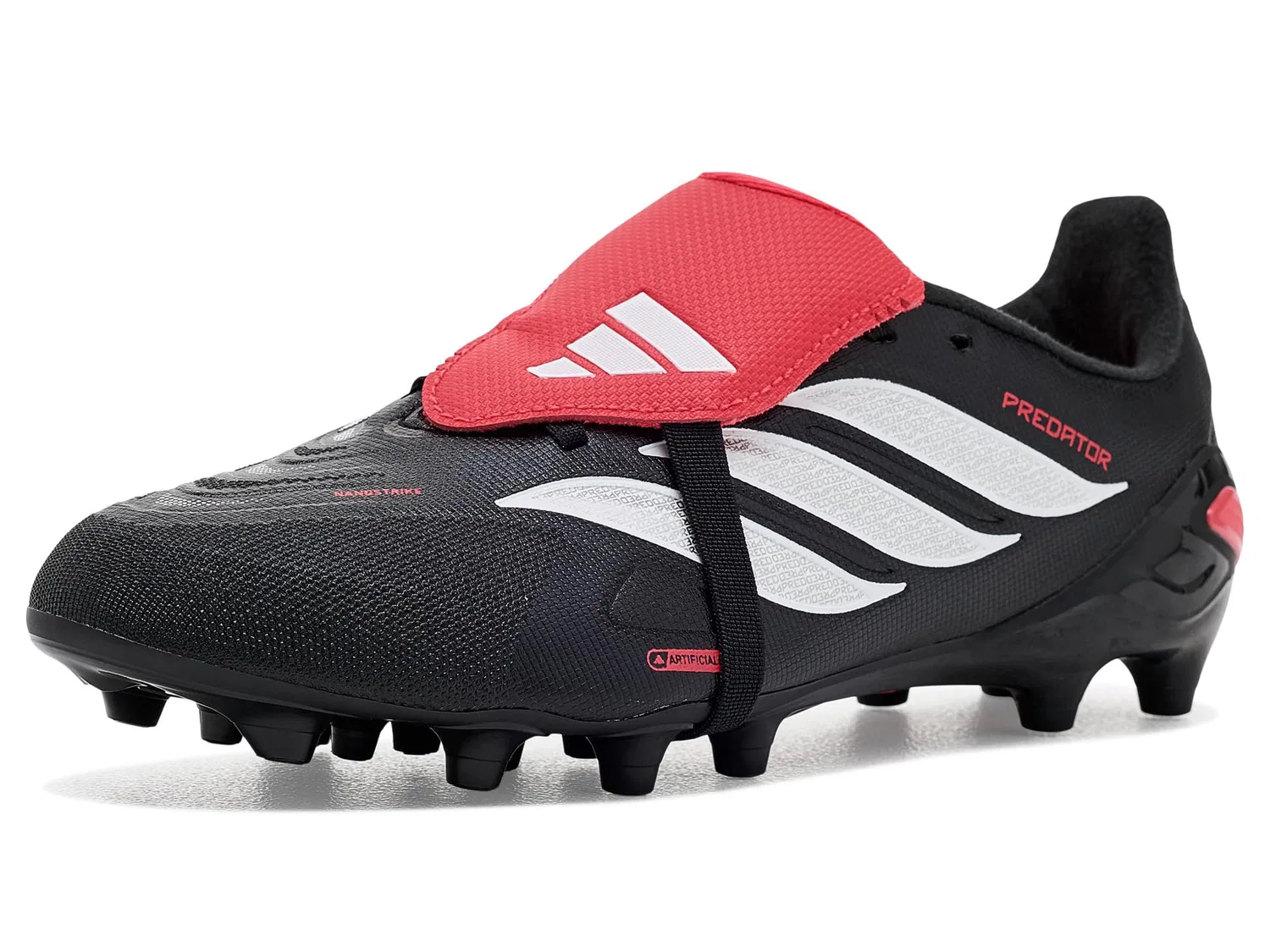 Бутсы Predator League Fold-Over Tongue Artificial Ground Soccer Cleats (для маленьких и больших детей) Adidas Kids, Black/White/Lucid Red