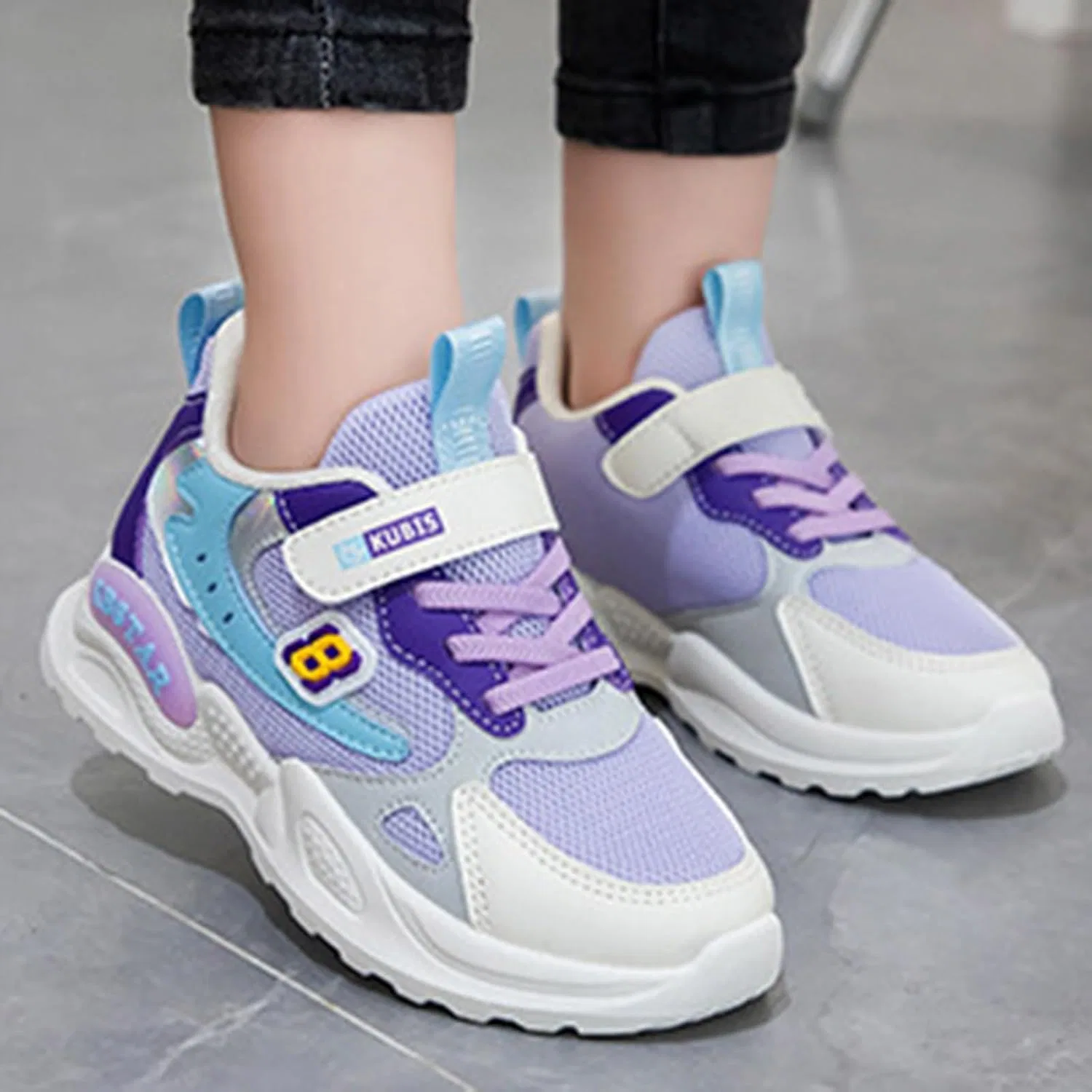 Детские кроссовки с принтом для девочек и мальчиков, Purple — фото 4