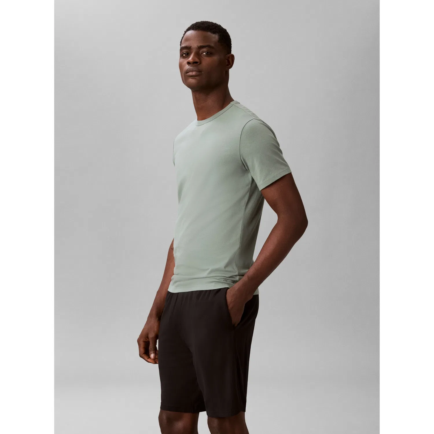Детская футболка с круглым вырезом Calvin Klein Underwear, Black/Sea Spray — фото 4