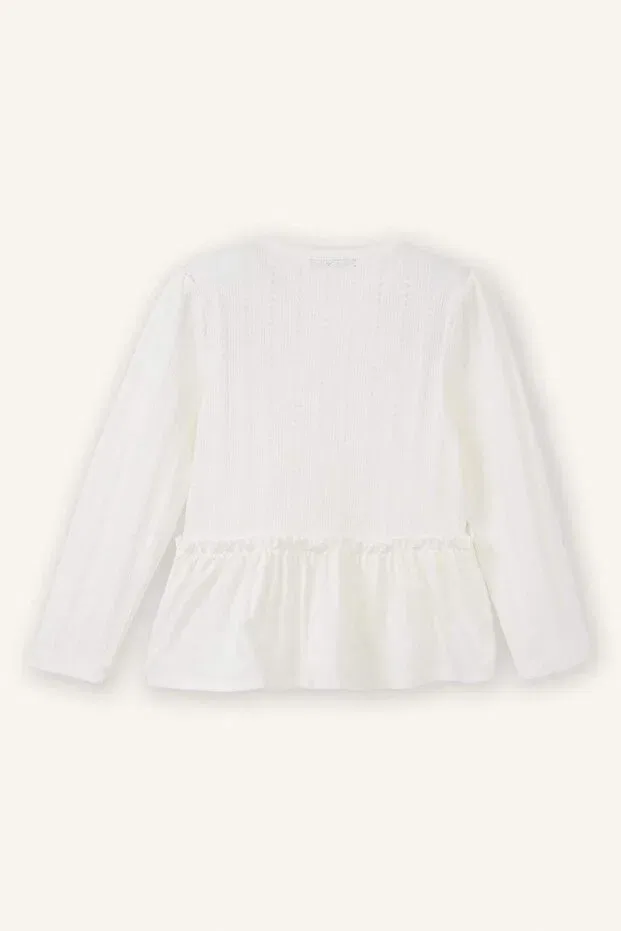 Детская футболка для девочек хлопковая Defacto, White-Wt34 — фото 3