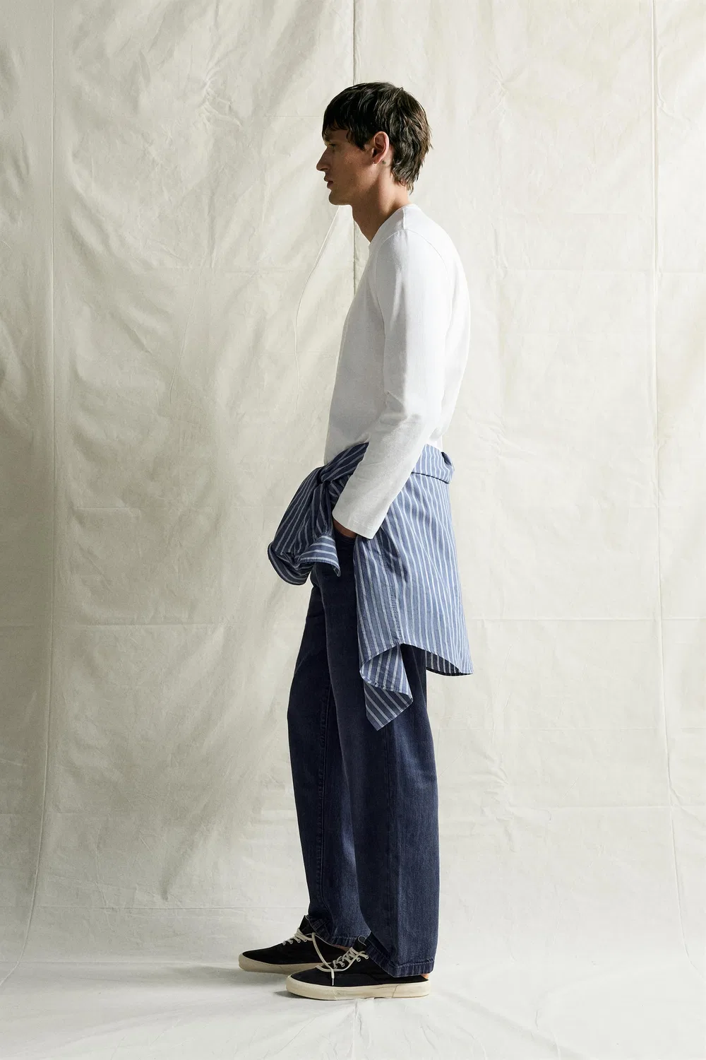 Выстиранные джинсы свободного кроя ZARA, Bluish — фото 4