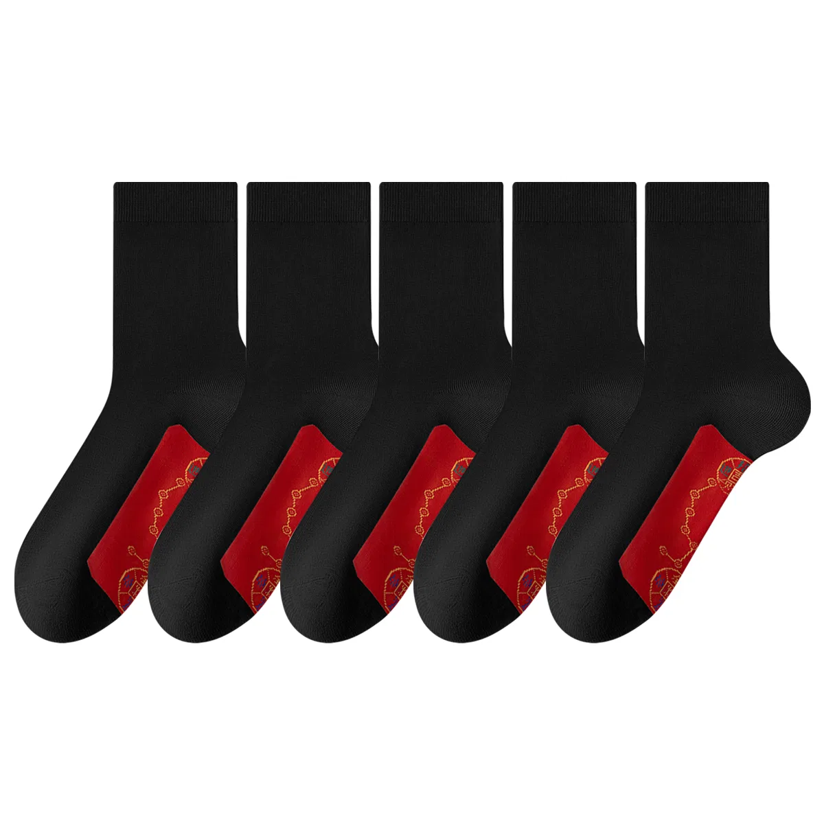 Детский комплект носков с принтом, [5 Pack]5 Black, MIIOW