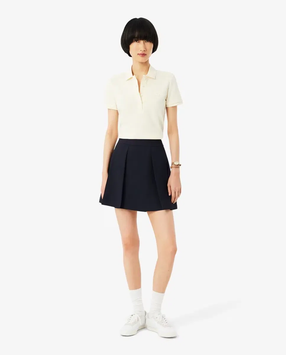 Юбка Lacoste Azul Marino из пике, короткая, плиссированная, темно-синяя