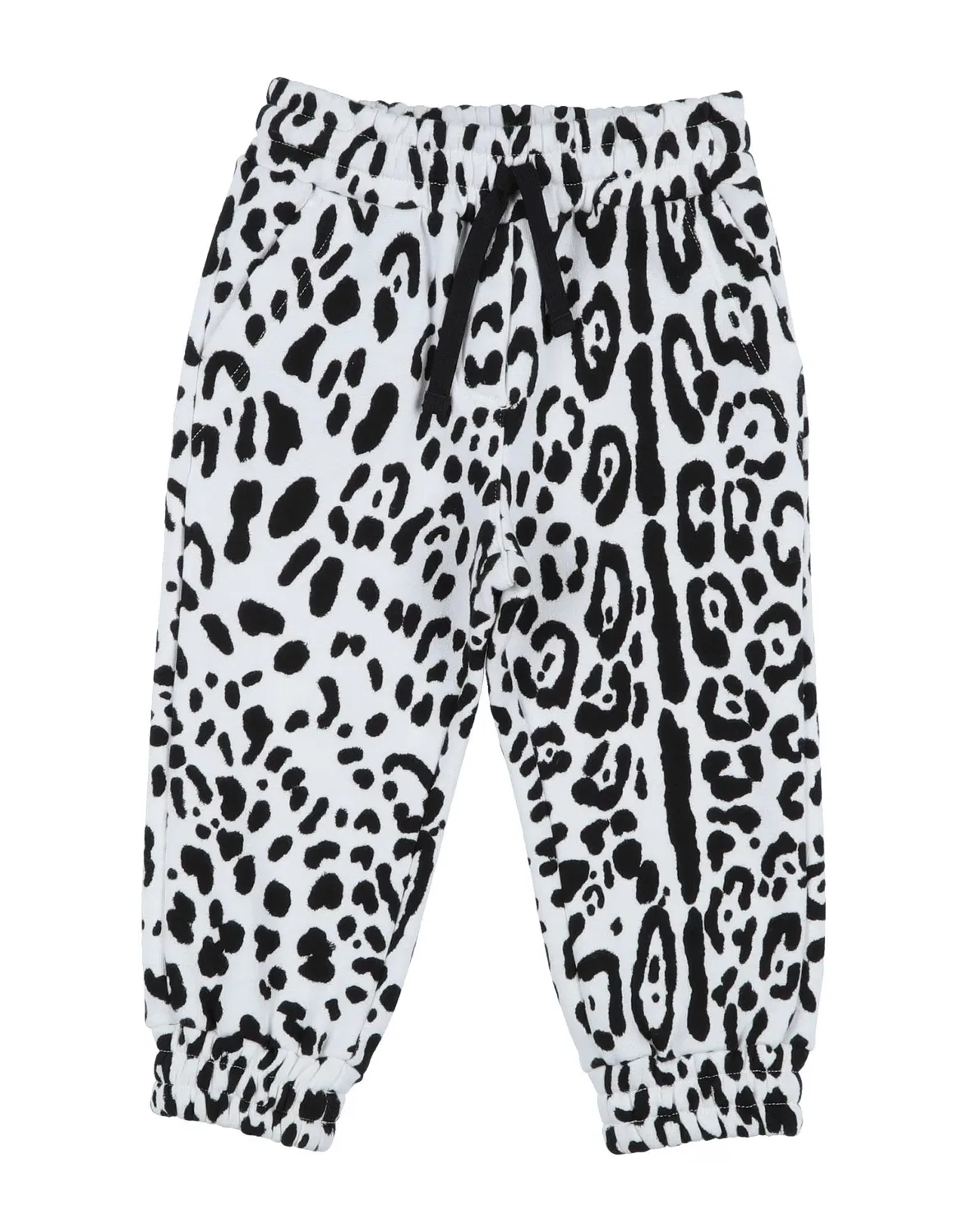 Детские спортивные штаны из флиса с принтом Leopard Print Dolce&Gabbana, белый