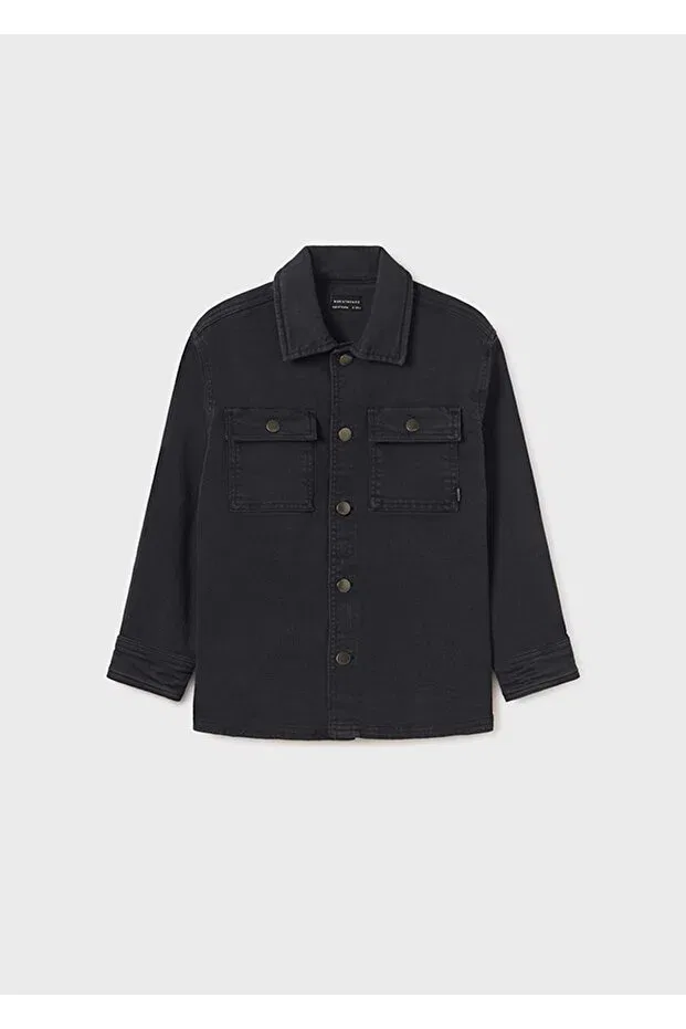 Темно-Серая детская джинсовая куртка темно-серого цвета Mayoral — фото 2