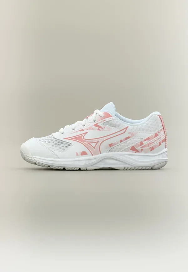 Кроссовки дышащие Stealth star 3 jr unisex Mizuno, White/Rose Elegance/Lava Falls, белый/розовый