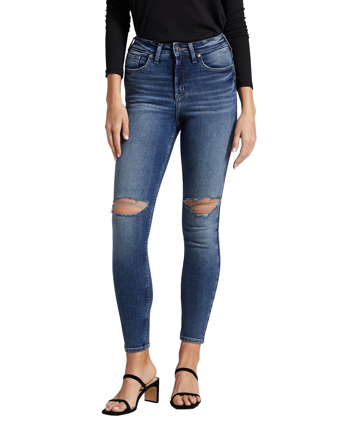 

Женские джинсы-скинни с высокой посадкой infinite fit one size for four с высокой посадкой Silver Jeans Co.