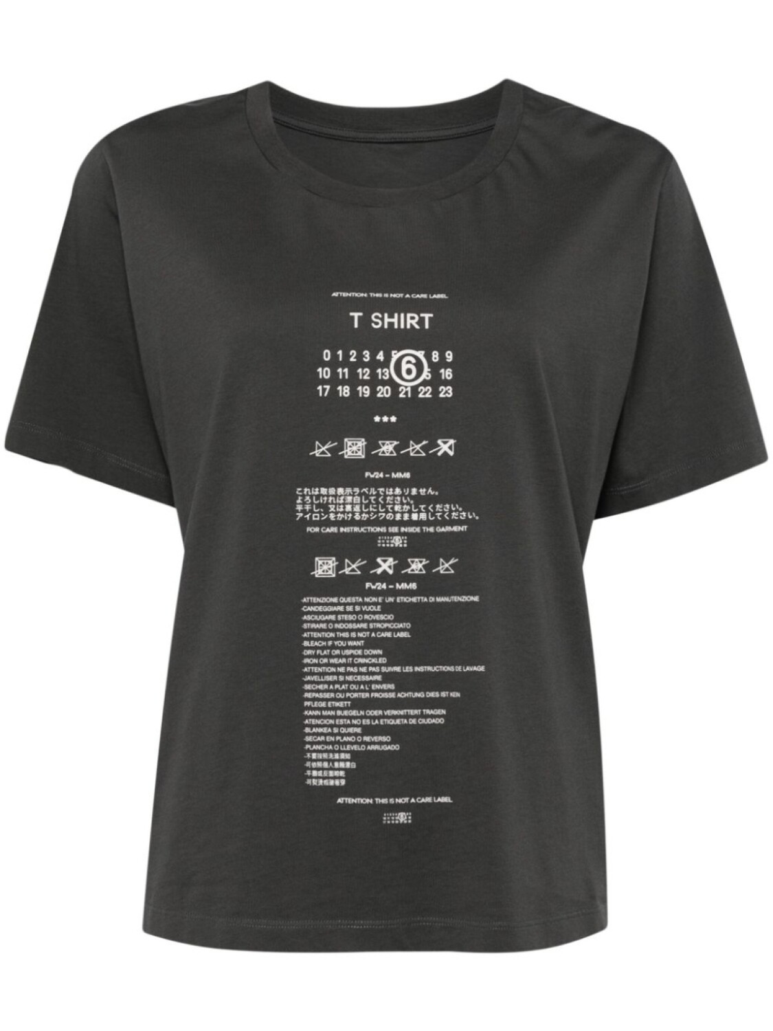 

MM6 Maison Margiela футболка из хлопка с логотипом, серый