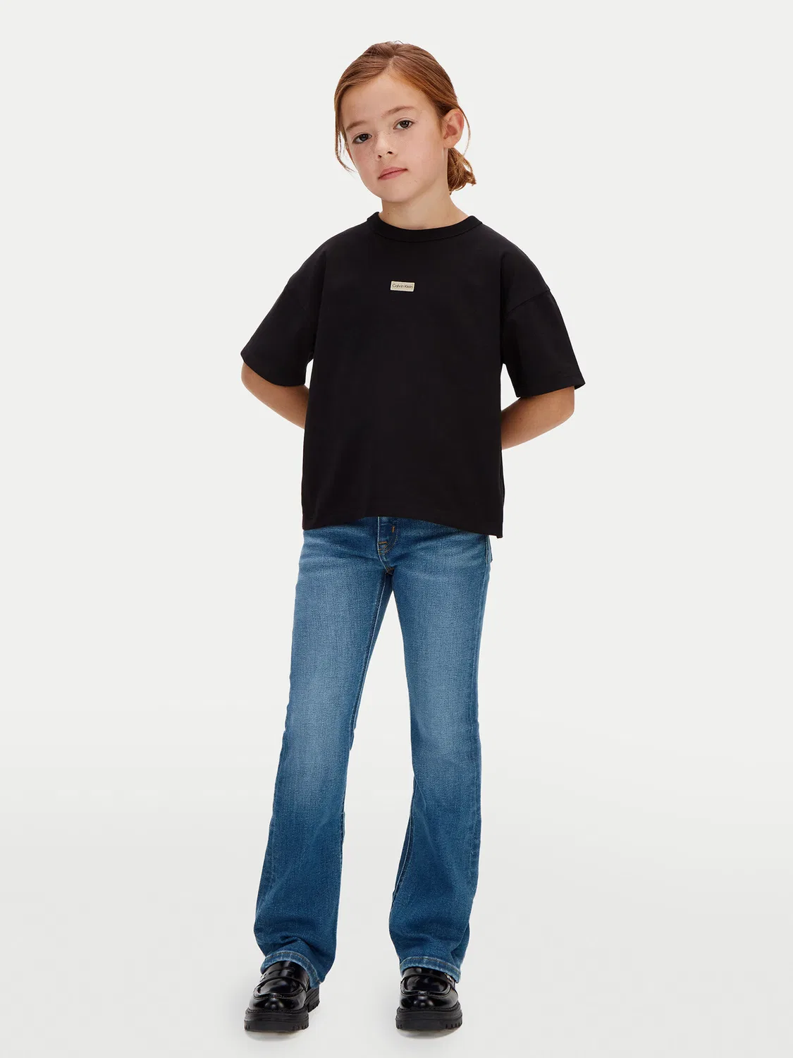 Джинсы расклешенного кроя для девочки Calvin Klein Jeans, синий — фото 2