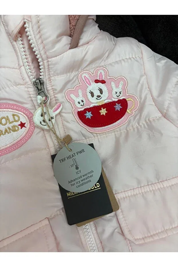 Детское пальто для девочек зимнее Mdm, Pink — фото 3