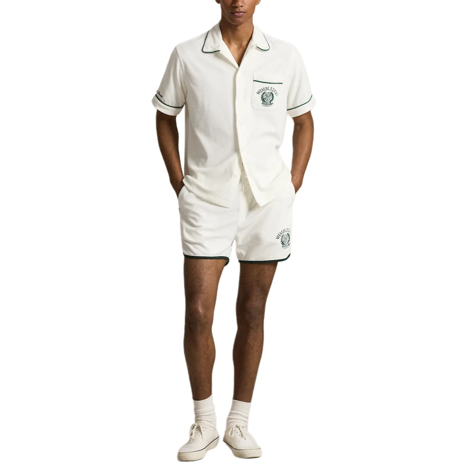 Мужская рубашка поло с воротником Polo Ralph Lauren Wimbledon, White — фото 3