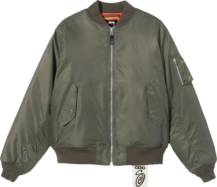 

Куртка Stussy x Comme des Garçons MA-1 Jacket 'Olive', зеленый