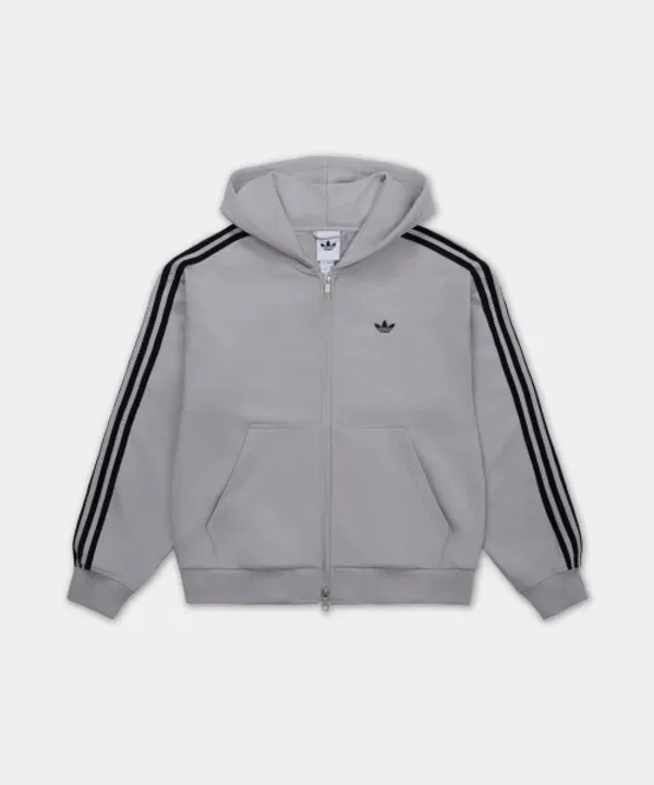 Худи на молнии, серо-черное, Adidas