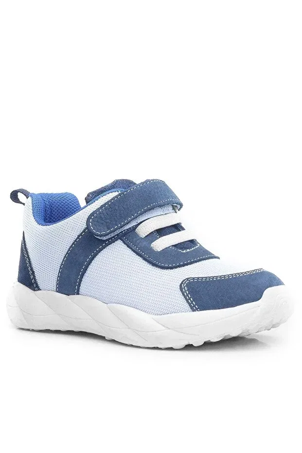 Детские кроссовки для мальчиков кожаные Barefoot genuine leather cream navy blue velcro children's sneakers Rakerplus, Nude Color — фото 2