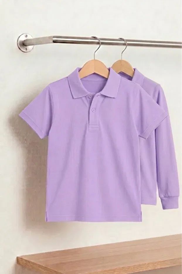 Детский комплект футболок с поло с коротким рукавом Nacar Store, Lilac — фото 2